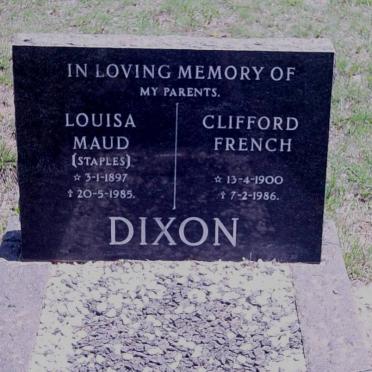 DIXON Clifford French 1900-1986 &amp; Louisa Maud STAPLES 1897-1985