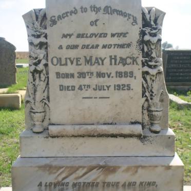 HACK Olive May 1889-1925