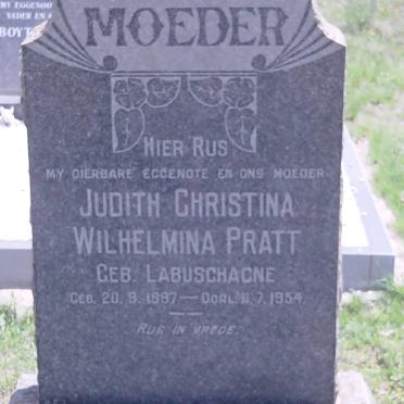 PRATT Judith Christina Wilhelmina nee LABUSCHAGNE 1987-1954