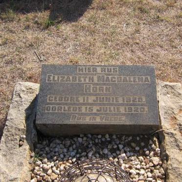 HORN Elizabeth Magdalena 1920-1920