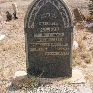 RAS H.L. nee OOSTHUIZEN 1867-1925
