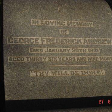 ANDREWS George Frederick -1921