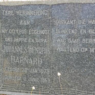 BARNARD Johannes Hendrik 1879-1959