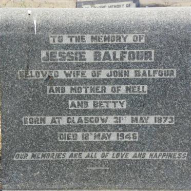 BALFOUR Jessie 1873-1946