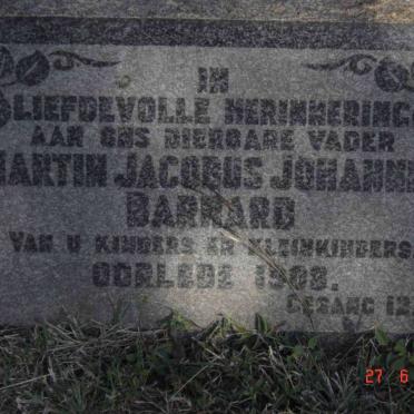 BARNARD Martin Jacobus Johannes -1908