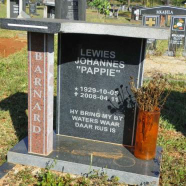 BARNARD Lewies Johannes 1929-2008