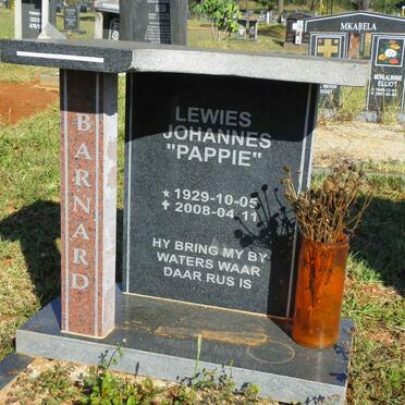 BARNARD Lewies Johannes 1929-2008