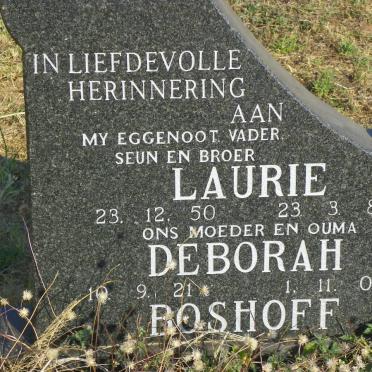 BOSHOFF Deborah 1921-2001 :: BOSHOFF Laurie 1950-1986