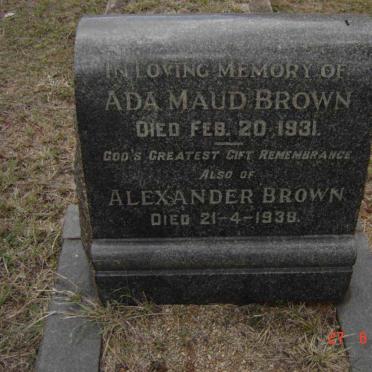 BROWN Alexander -1938 &amp; Ada Maud -1931