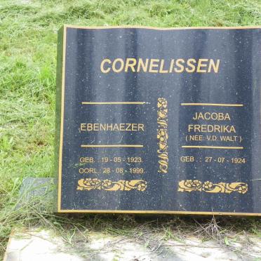 CORNELISSEN Ebenhaezer 1923-1999 &amp; Jacoba Fredrika V.D. WALT 1924-
