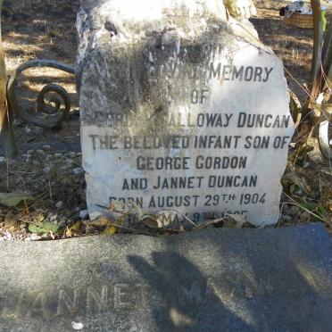 DUNCAN Gordon Galloway 1904-1905