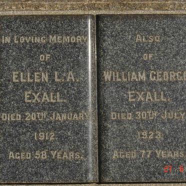 EXALL William George -1923 &amp; Ellen L.A. -1912