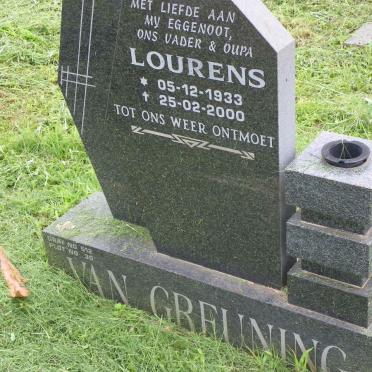 GREUNING Lourens, van 1933-2000