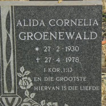 GROENEWALD Alida Cornelia 1930-1978