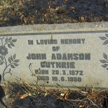 GUTHRIE John Adamson 1872-1950
