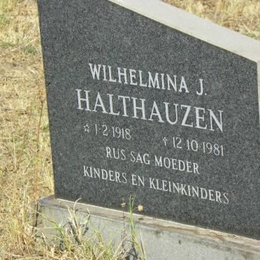 HALTHAUZEN Wilhelmina J. 1918-1981