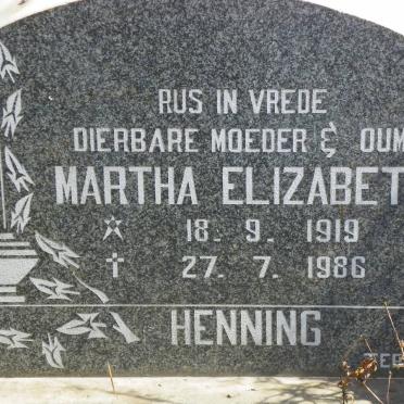 HENNING Martha Elizabeth 1919-1986