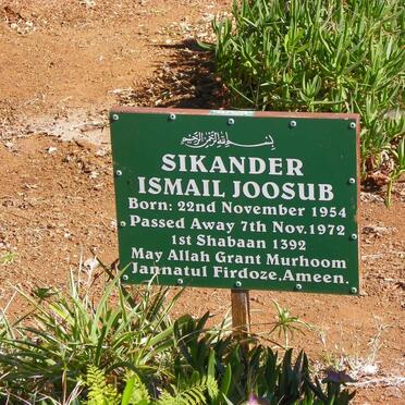 JOOSUB Sikander Ismail 1954-1972