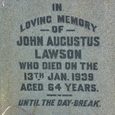 LAWSON John Augustus -1939