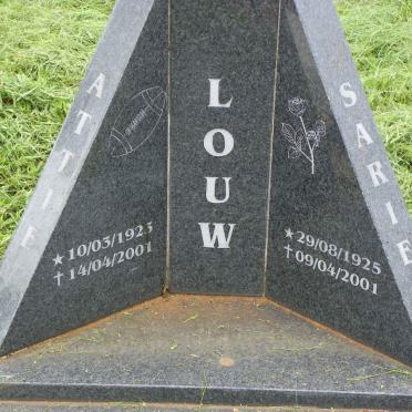 LOUW Attie 1923-2001 &amp; Sarie 1925-2001