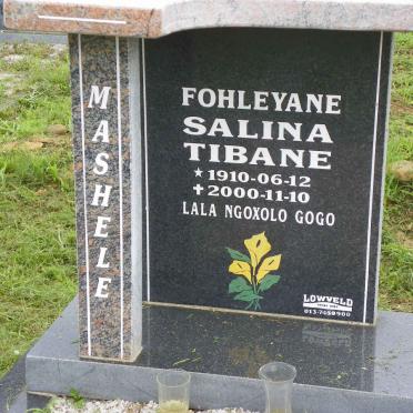 MASHELE Fohleyane Salina Tibane 1910-2000