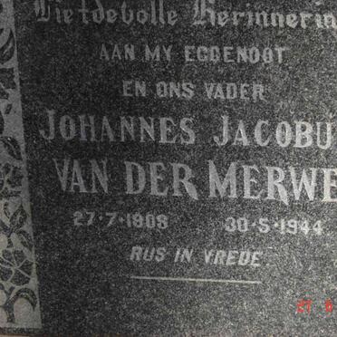 MERWE Johannes Jacobus, van der 1908-1944