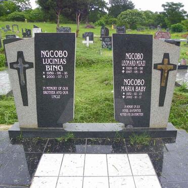 NGCOBO Leonard Mzazi 1928-1997 &amp; Maria Baby 1932-2002  :: NGCOBO Lucinias Bing 1959-2000