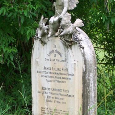 ROSS Janet Lillias 1901-1909 :: ROSS Robert Griffiths 1904-1910