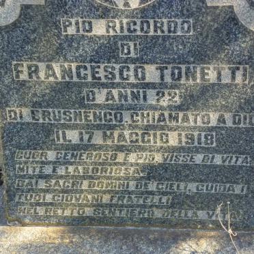 TONETTI Francesco -1918