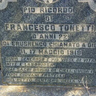 TONETTI Francesco -1918