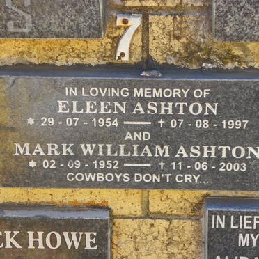 ASHTON Mark William 1952-2003 &amp; Eleen 1954-1997