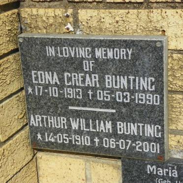 BUNTING Arthur William 1910-2001 &amp; Edna Grear 1913-1990