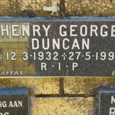 DUNCAN Henry George 1932-1993