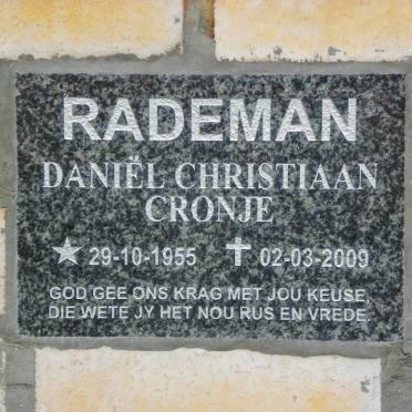 RADEMAN Daniël Christiaan Cronje 1955-2009