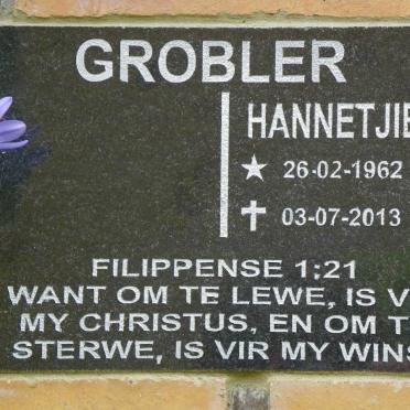 GROBLER Hannetjie 1962-2013