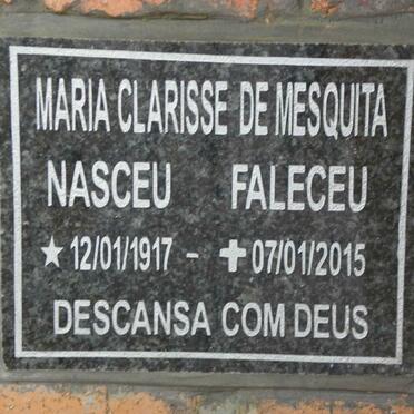 MESQUITA Maria Clarisse, de 1917-2015