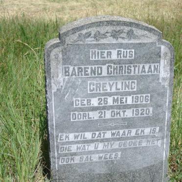 GREYLING Barend Christiaan 1906-1920