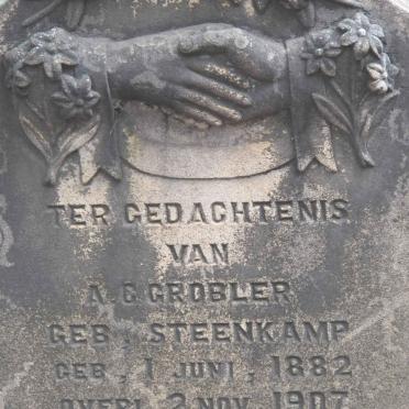 GROBLER A.C. nee STEENKAMP 1882-1907