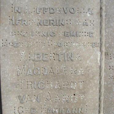 AARDT Albertina Magdalena, van voorheen TRICHARDT nee HAMMANN 1860-1944