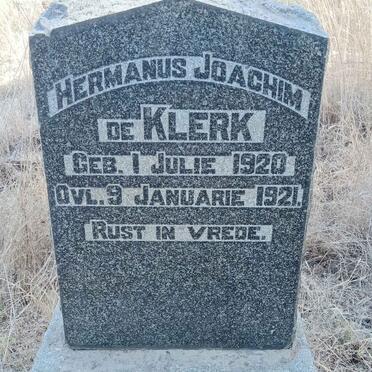KLERK Hermanus Joachim, de 1920-1921