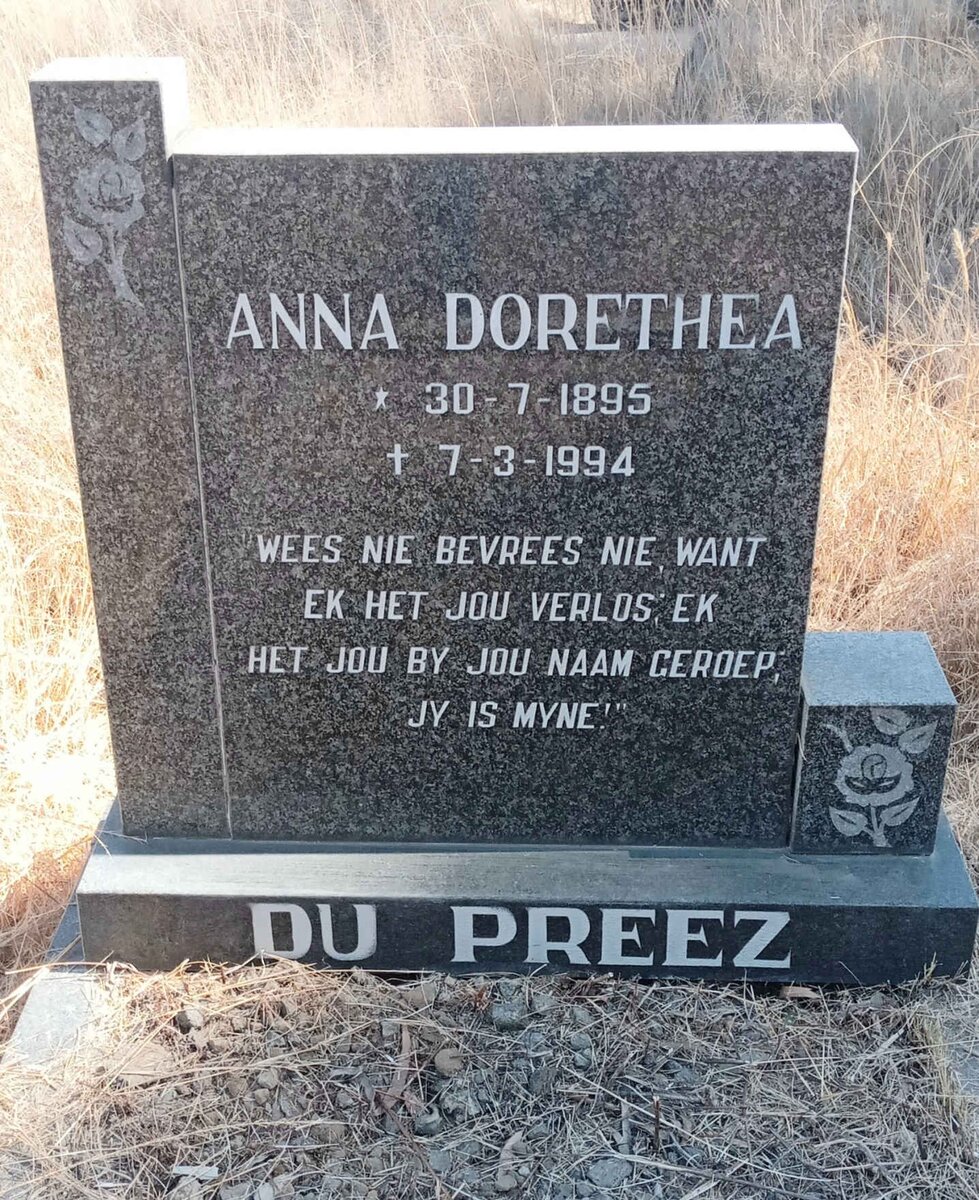 PREEZ Anna Dorethea, du 1895-1994