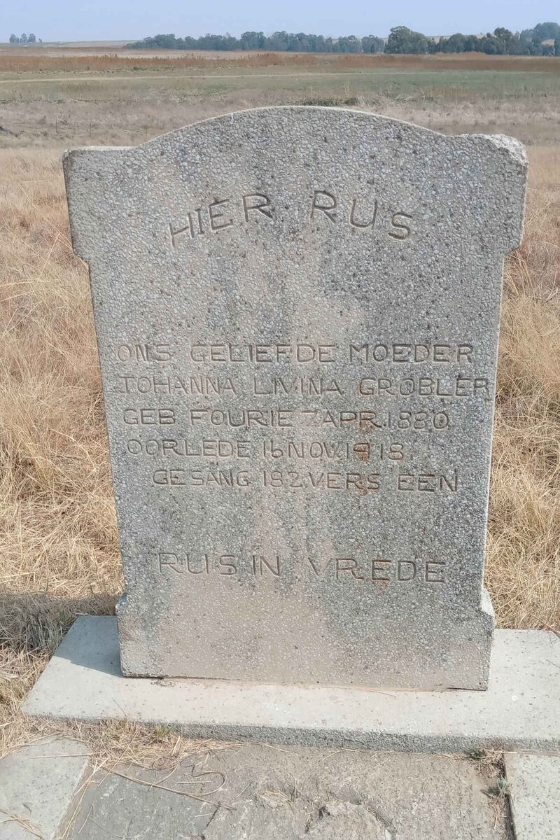 GROBLER Johanna Livina nee FOURIE 1880-1918