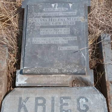 KRIEG Susanna Helena Maria nee RABE 1837-1912