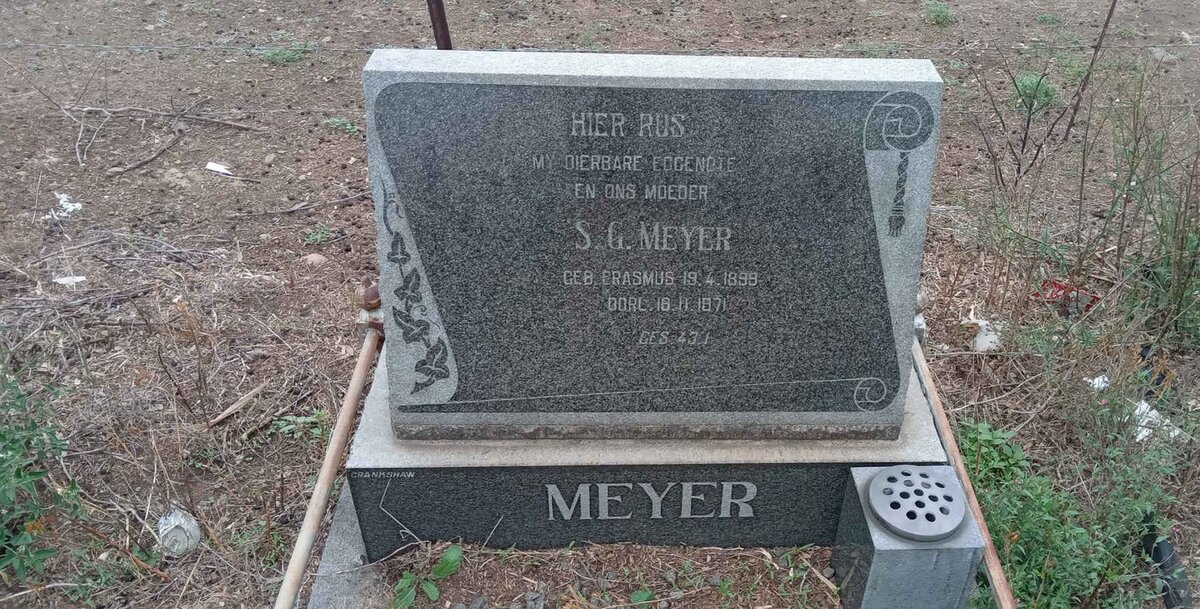MEYER Susara Gertruida nee ERASMUS 1899-1971