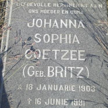 COETZEE Johanna Sophia nee BRITZ 1903-1991