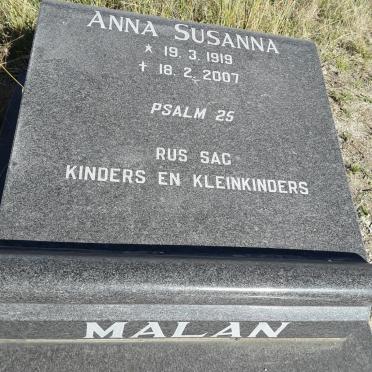 MALAN Anna Susanna 1919-2007