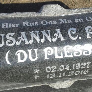 NEL Susanna C.P. nee DU PLESSIS 1927-2016