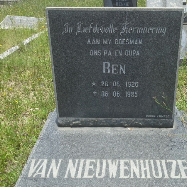 NIEUWENHUIZEN Ben, van 1926-1985