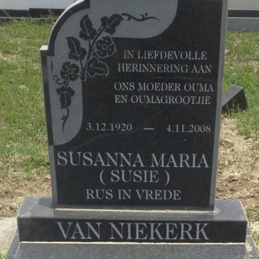 NIEKERK Susanna Maria, van 1920-2008