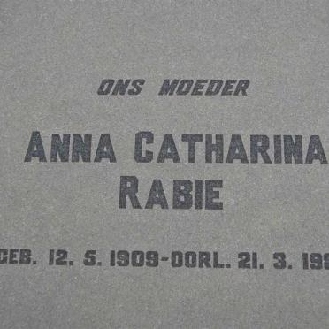 RABIE Anna Catharina 1909-1985